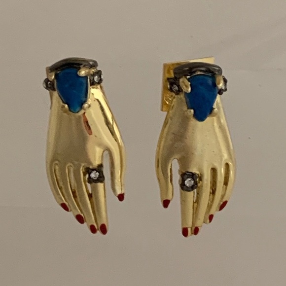 Alexis Bittar Small New Vintage Vanitas Victorian Hand Earrings - Picture 15 of 16